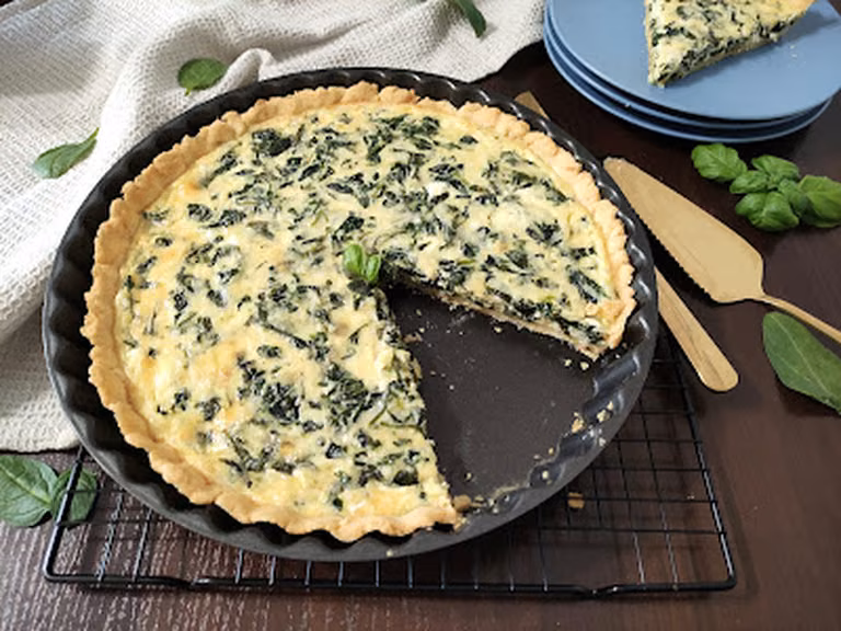 Tarta ze szpinakiem.