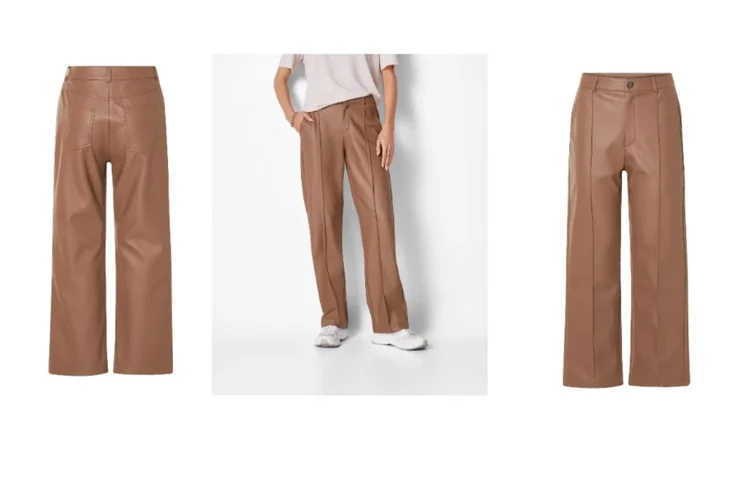 Zdjęcie Te spodnie z Lidla za 59 zł robi furorę! Imitacja skóry, szerokie nogawki i wysoki stan - bosko wydłużają i modelują talię #3