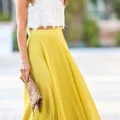 Żółta, maxi spódnica