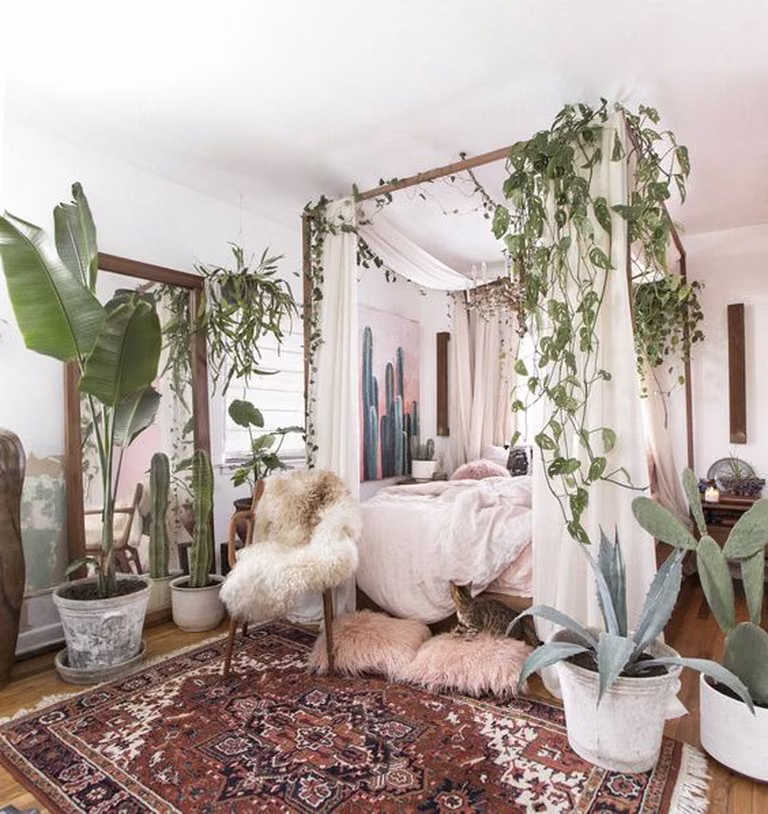 Sypialnia w stylu boho