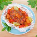 Kurczak w sosie barbecue pieczony w folii