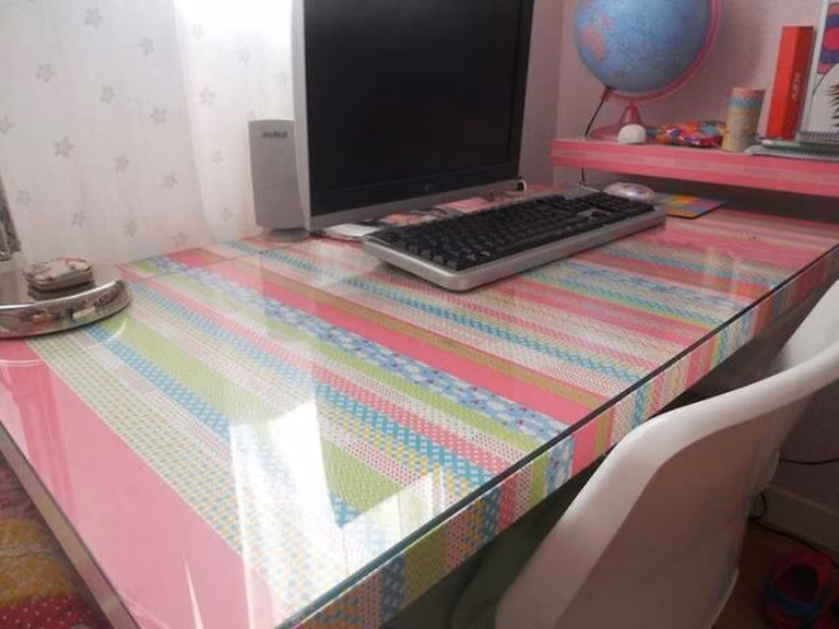 Stół obklejany washi