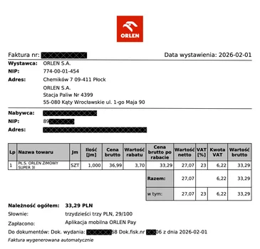 Zakup bez wizyty na stacji i brak faktury w KSeF – kolejny praktyczny problem