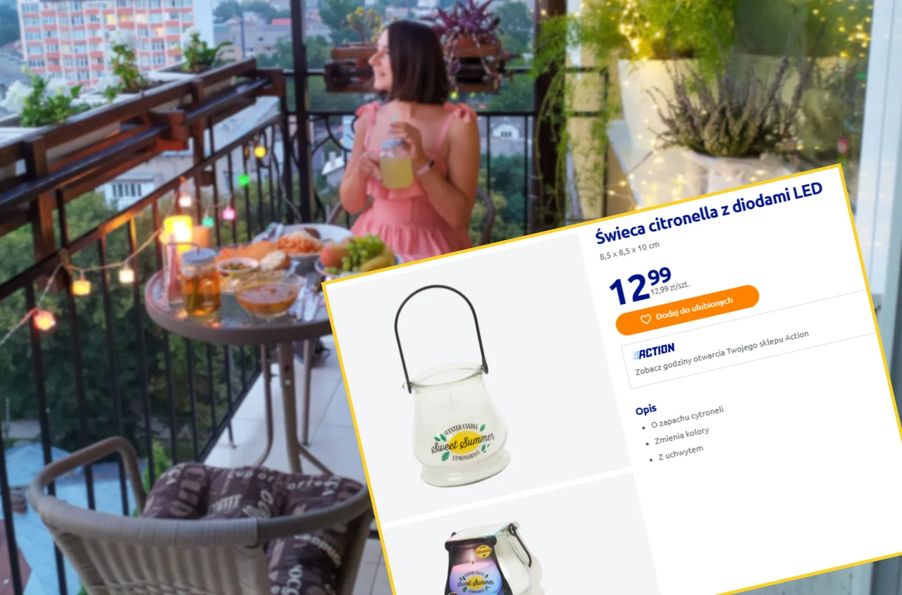 Ta świeca z Action za 13 zł to nowy hit na balkon, taras czy kemping! Magiczny nastrój z lamkami LED, a komary nie mają szans