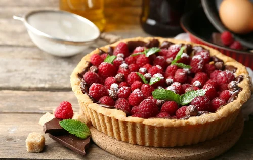 Tarta z malinami