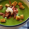 Zupa z zielonego groszku z szynką / Pea and ham soup