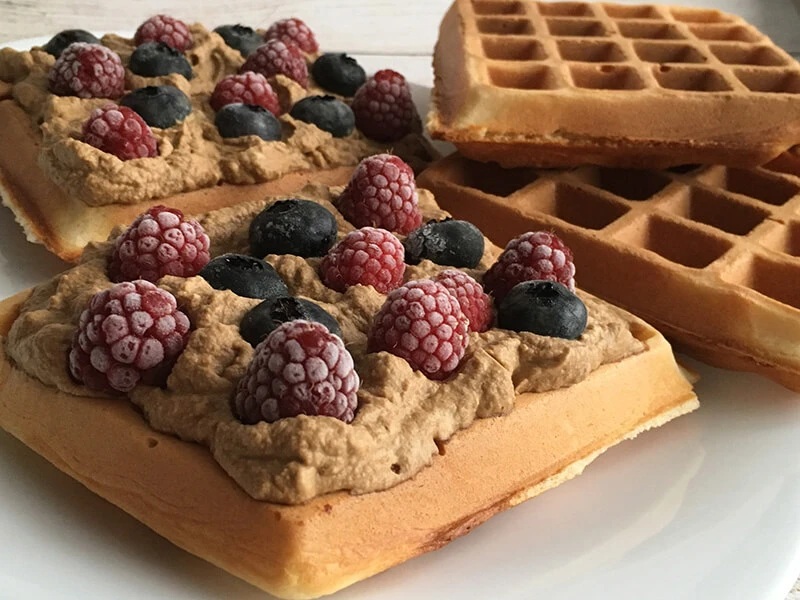 Gofry belgijskie z kremem kawowym