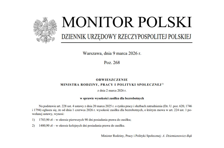 Zdjęcie Nawet 2140 zł zasiłku dla bezrobotnych! Ministerstwo ogłosiło nowe kwoty świadczenia od czerwca 2026 #1