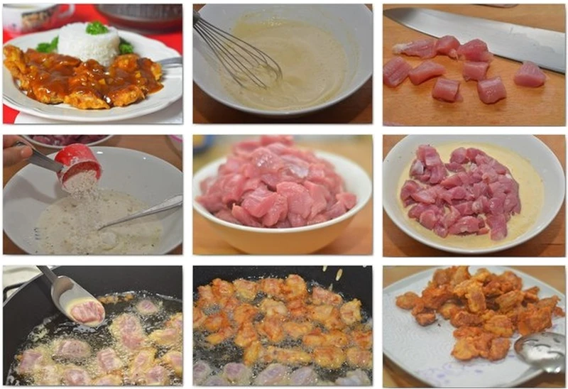 Wieprzowina w cieście z sosem słodko-kwaśnym