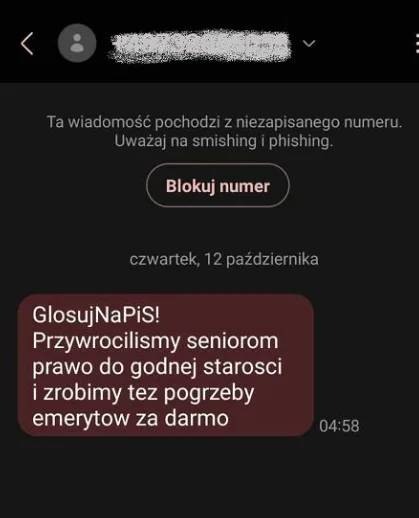 Zdjęcie “Głosuj na PiS”. Polacy dostają dziwne SMS o darmowych pogrzebach! #2
