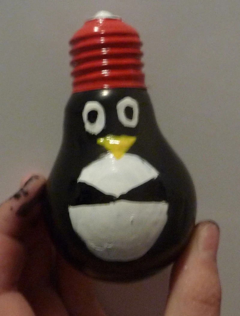 bombka pingwinek ze żytek żarówki