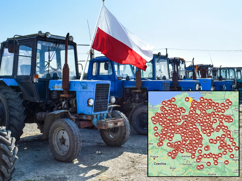 20 marca "Polska stanie"! Rolnicy ruszają z gigantycznymi blokadami (MAPA)