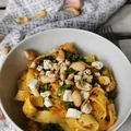 Tagliatelle z pieczoną dynią i indykiem
