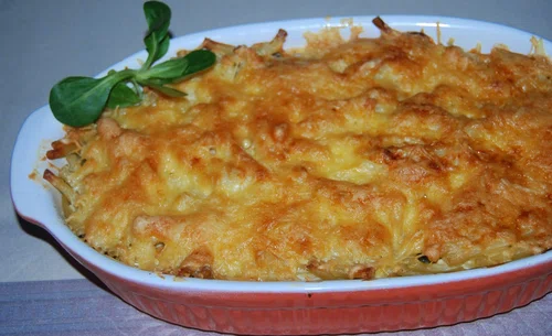 Zapiekanka makaronowa z kurczakiem