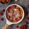 Spaghetti z warzywnymi klopsikami