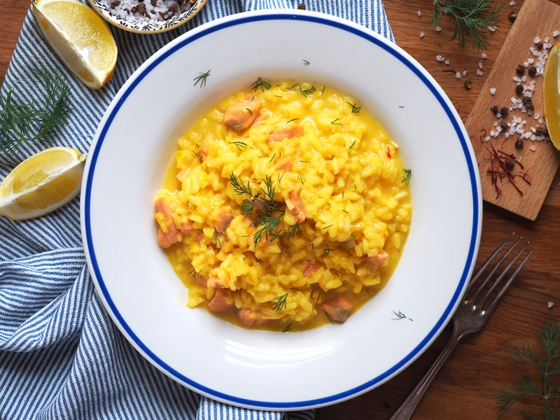 Risotto z pstrągiem i nutą cytryny