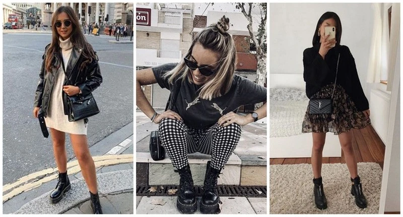 Jesienne stylizacje z ciężkimi butami