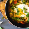 Shakshouka z makrelą i szparagami