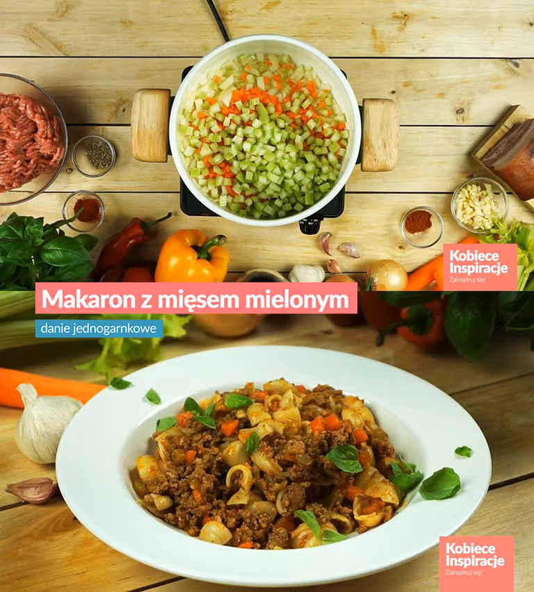 Makaron z mięsem mielonym - danie jednogarnkowe