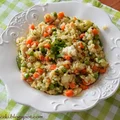 Risotto z groszkiem, marchewką i kurczakiem