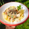 Makaron w sosie śmietanowo - kurkowym