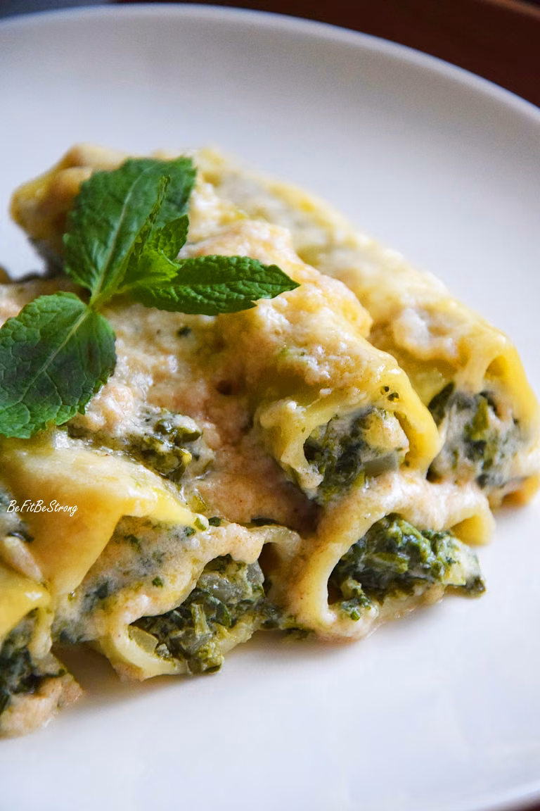 Włoskie cannelloni ze szpinakiem i ricottą