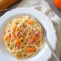 Spaghetti alla carbonara z dynią i boczkiem
