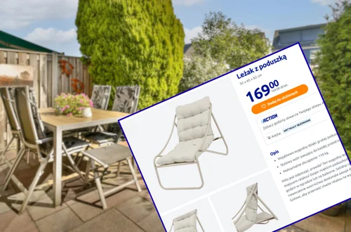 Ten leżak z Action za 169 zł zrobi boską oazę relaksu! Gruba, wygodna poducha, a nowoczesny stelaż dodaje uroku