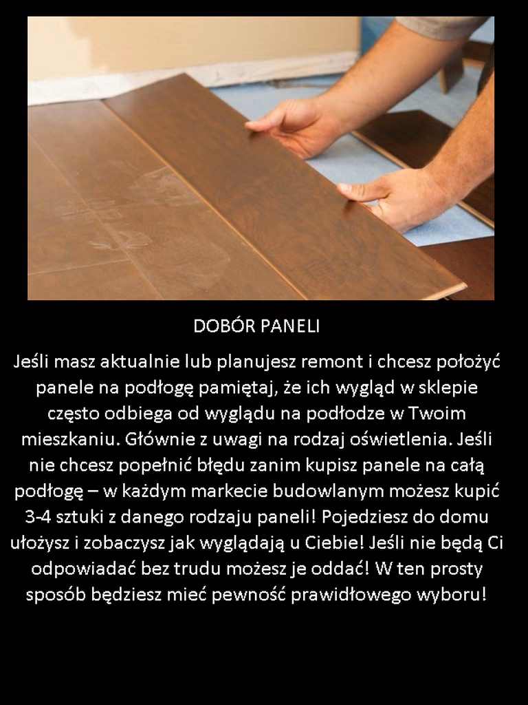 Praktyczny remontowy trik z doborem paneli