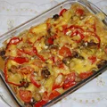 Makaron zapiekany z pieczarkami