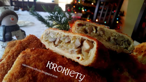 Krokiety z Pieczarkami, Kapustą i Serem
