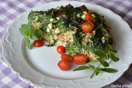 Zapiekanka z jajek i szpinaku