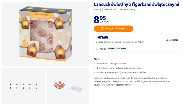 Zdjęcie Ten łańcuch LED z Action za 8 zł zrobi boski klimat na choince, parapecie lub nad sofą! Urocze świąteczne motywy - bez wtyczek i prądu #1