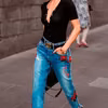 Jeansy z haftami