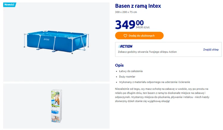 Zdjęcie Basen w tych wymiarach za jedyne 349 zł to złota oferta! Action wreszcie sprzedaje wyczekiwany produkt #1