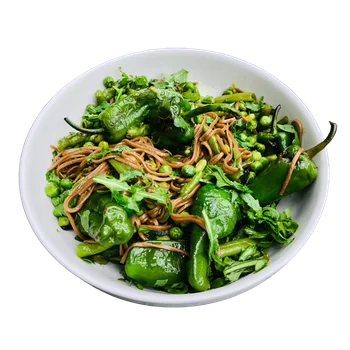 Papryczki padron z makaronem soba