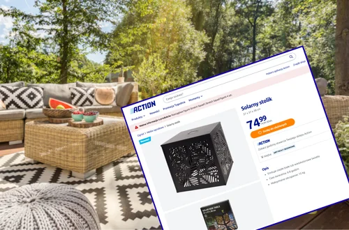 Ten solarny stolik z Action za 74 zł to hit na balkon i taras! Bez kabli i prądu, a ażurowy stelaż bosko rozprasza światło