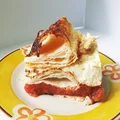 Ciasto z pianką śmietankową z mascarpone i frużeliną z rabarbaru
