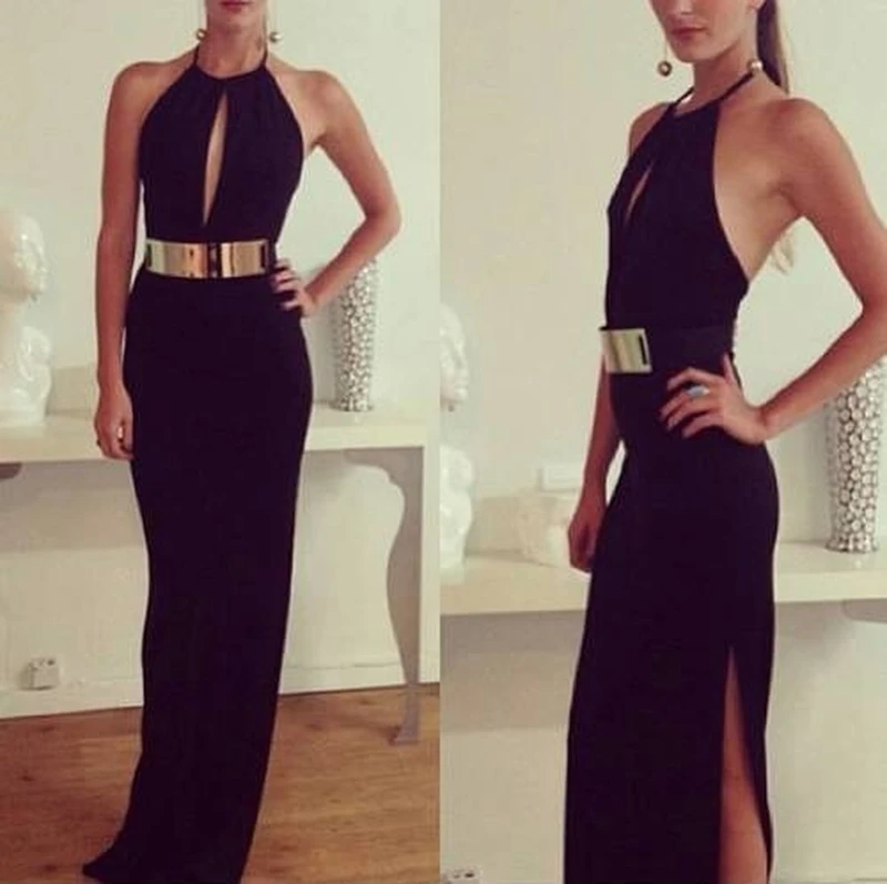 Czarna maxi, sexowna