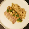 'Kaszotto' z grzybami i polędwiczką wieprzową