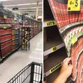Fototapeta zamiast żywności?! Tak wyglądają obecnie markety w Wielkiej Brytanii.