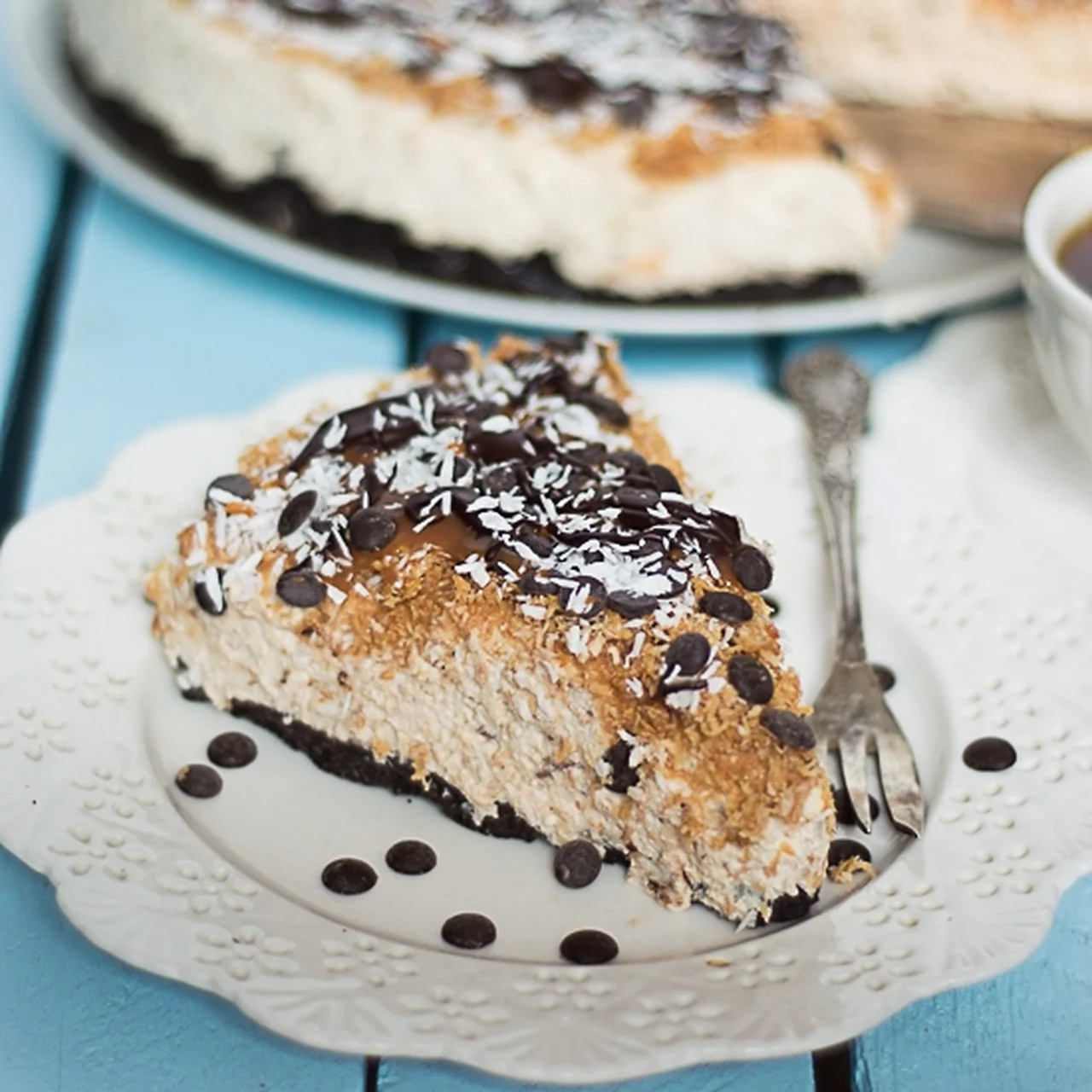 Samoa cheesecake (sernik na zimno z twarogu)