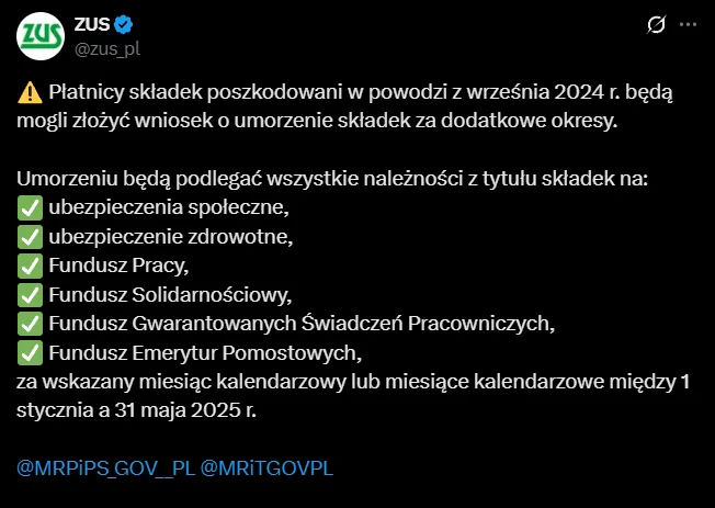 Zdjęcie Dobra wiadomość dla tysięcy osób! ZUS zdecydował o umorzeniu składek za dodatkowe okresy #1