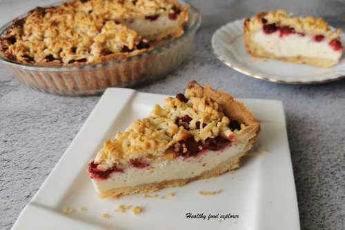Tarta sernikowa z malinami