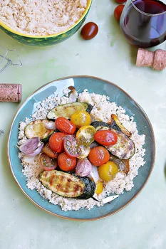 Kasza z  grillowanymi warzywami