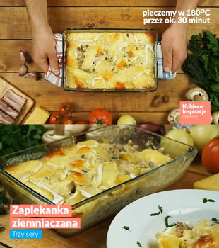 Zapiekanka ziemniaczana - trzy sery