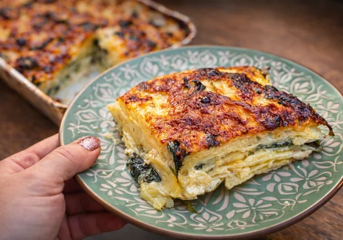 Zapiekanka ziemniaczana ze szpinakiem