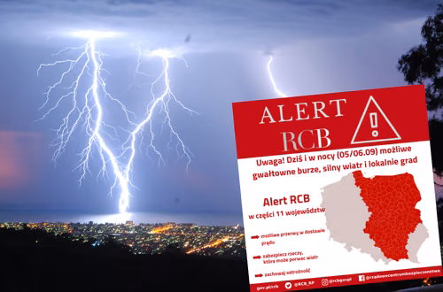 Alert RCB dla 11 województw! Gwałtowne burze, grad i wiatr do 85 km/h!