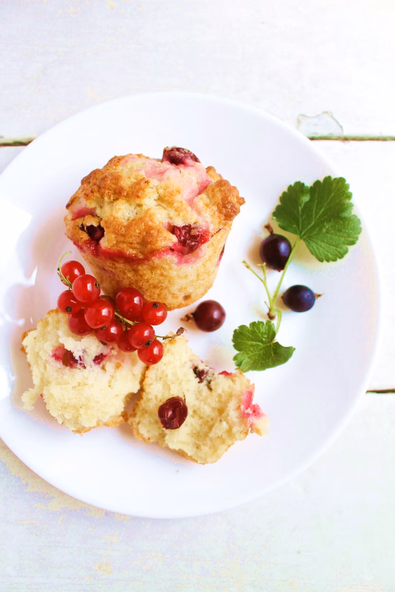 Szybkie muffinki z porzeczkami (bez miksera)