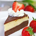 Sernik na spodzie brownie